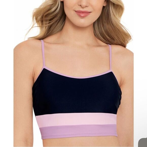 Salt + Cove Color Block Banded High Waist Bikini 2 Piece Swimsuit Size S/XS NEW - Picture 2 of 10